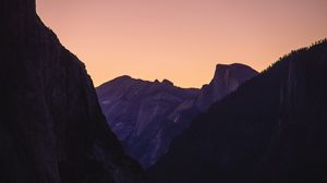 Preview wallpaper mountains, silhouettes, evening, landscape