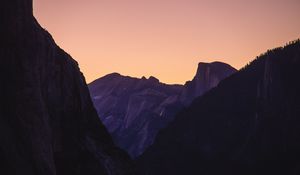 Preview wallpaper mountains, silhouettes, evening, landscape