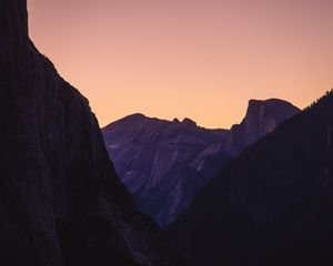 Preview wallpaper mountains, silhouettes, evening, landscape