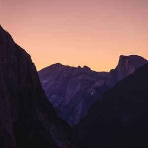 Preview wallpaper mountains, silhouettes, evening, landscape