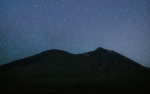 Preview wallpaper mountains, silhouettes, stars, night, dark