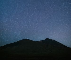 Preview wallpaper mountains, silhouettes, stars, night, dark