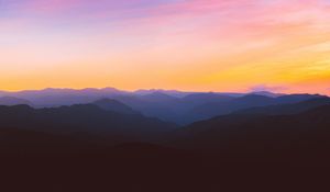 Preview wallpaper mountains, silhouettes, sunset, iran