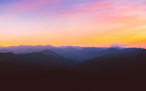 Preview wallpaper mountains, silhouettes, sunset, iran