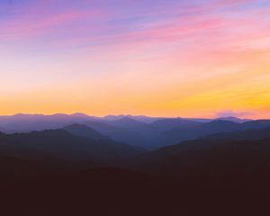 Preview wallpaper mountains, silhouettes, sunset, iran