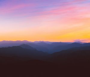 Preview wallpaper mountains, silhouettes, sunset, iran