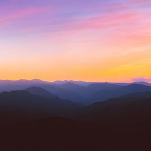 Preview wallpaper mountains, silhouettes, sunset, iran