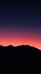 Preview wallpaper mountains, silhouettes, sunset, dark