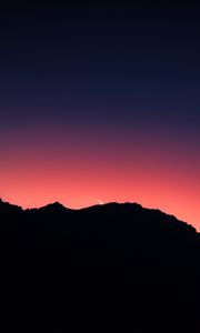 Preview wallpaper mountains, silhouettes, sunset, dark