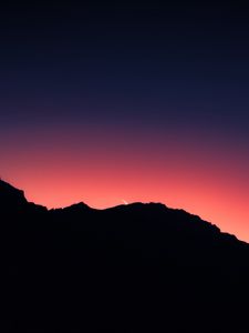 Preview wallpaper mountains, silhouettes, sunset, dark