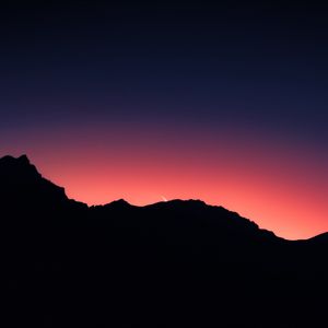 Preview wallpaper mountains, silhouettes, sunset, dark
