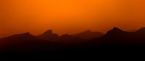 Preview wallpaper mountains, silhouettes, twilight, dusk, evening