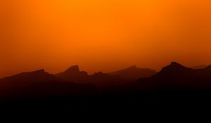 Preview wallpaper mountains, silhouettes, twilight, dusk, evening