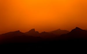 Preview wallpaper mountains, silhouettes, twilight, dusk, evening