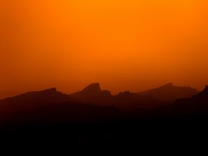 Preview wallpaper mountains, silhouettes, twilight, dusk, evening