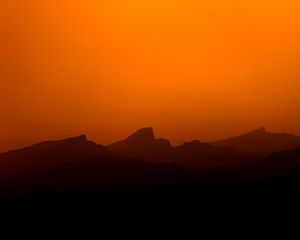Preview wallpaper mountains, silhouettes, twilight, dusk, evening