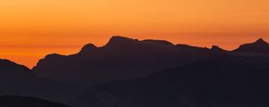 Preview wallpaper mountains, silhouettes, twilight, dark