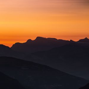 Preview wallpaper mountains, silhouettes, twilight, dark