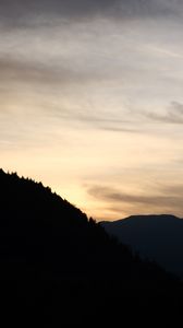 Preview wallpaper mountains, silhouettes, twilight, dark, landscape