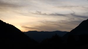 Preview wallpaper mountains, silhouettes, twilight, dark, landscape