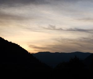 Preview wallpaper mountains, silhouettes, twilight, dark, landscape