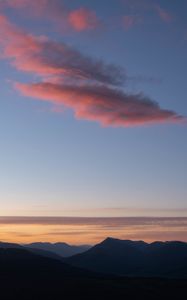 Preview wallpaper mountains, silhouettes, twilights, clouds