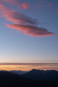 Preview wallpaper mountains, silhouettes, twilights, clouds