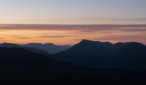 Preview wallpaper mountains, silhouettes, twilights, clouds