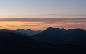 Preview wallpaper mountains, silhouettes, twilights, clouds