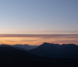 Preview wallpaper mountains, silhouettes, twilights, clouds