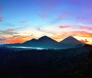 Preview wallpaper mountains, sky, bali, sunrise, kintamani, indonesia