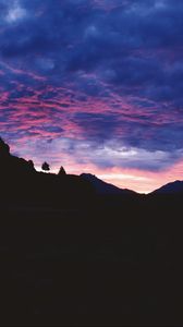 Preview wallpaper mountains, sky, clouds, sunset