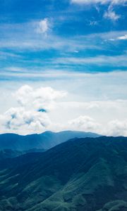 Preview wallpaper mountains, sky, clouds, peaks