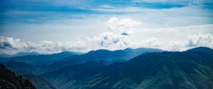 Preview wallpaper mountains, sky, clouds, peaks