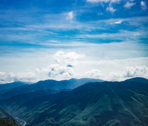 Preview wallpaper mountains, sky, clouds, peaks