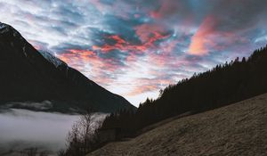 Preview wallpaper mountains, sky, grass, clouds, south tyrol, italy