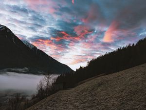 Preview wallpaper mountains, sky, grass, clouds, south tyrol, italy