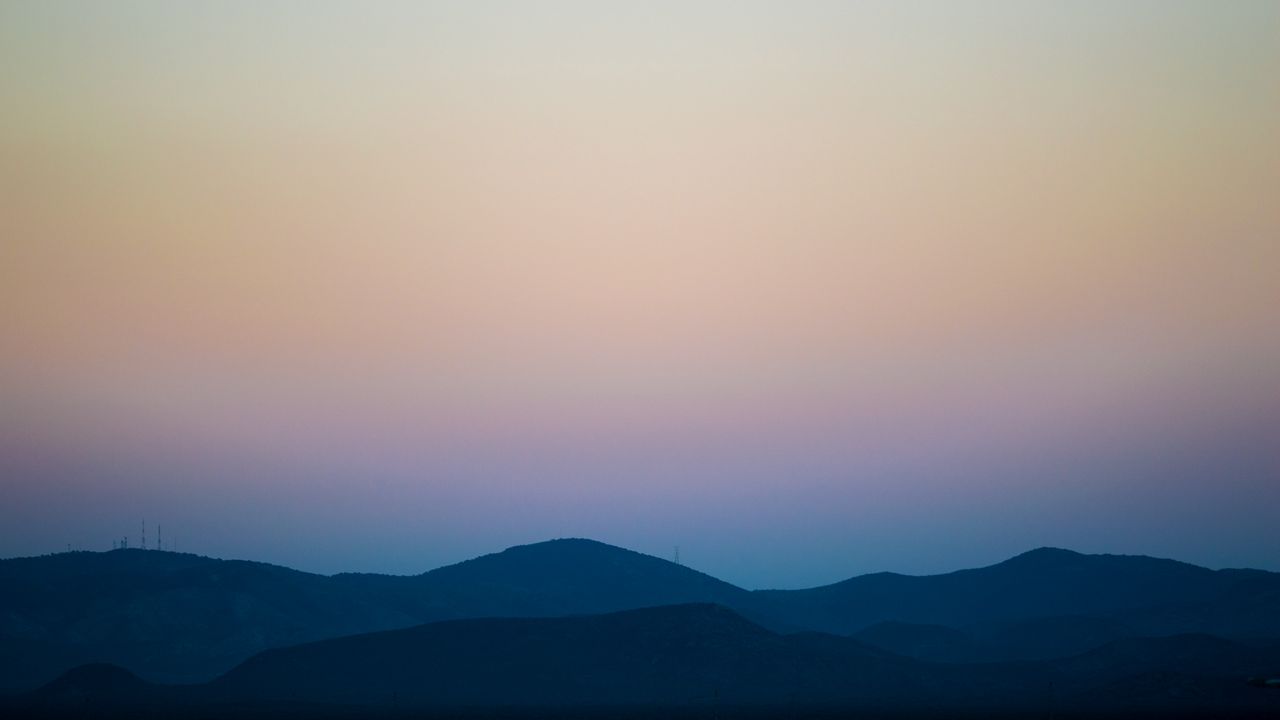Wallpaper mountains, sky, horizon, sunset