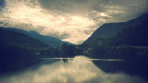 Preview wallpaper mountains, sky, lake, silence, emptiness, dullness
