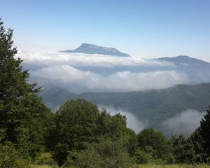 Preview wallpaper mountains, sky, mist, nature