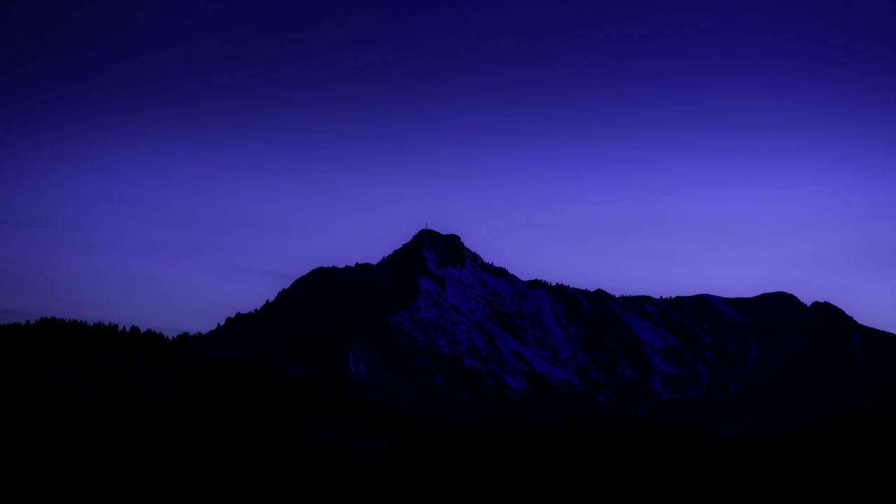 Wallpaper mountains, sky, night, purple