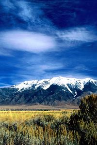 Preview wallpaper mountains, sky, top, idaho, blue