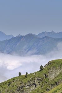 Preview wallpaper mountains, slope, clouds, distance