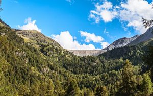 Preview wallpaper mountains, slope, forest, trees, nature