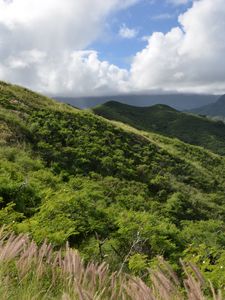 Preview wallpaper mountains, slope, grass, greenery, landscape