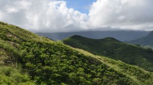 Preview wallpaper mountains, slope, grass, greenery, landscape