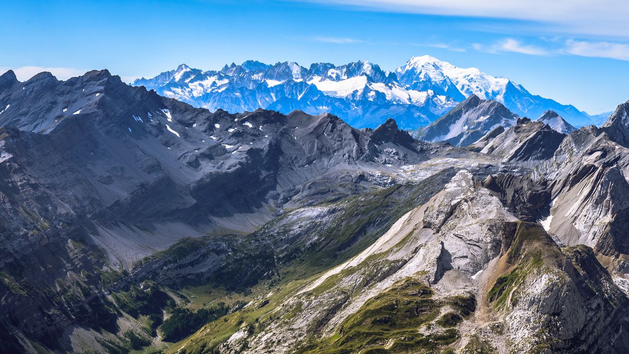 Wallpaper mountains, slope, grass, nature