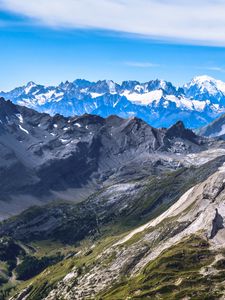 Preview wallpaper mountains, slope, grass, nature