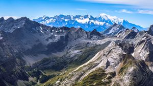 Preview wallpaper mountains, slope, grass, nature