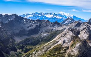 Preview wallpaper mountains, slope, grass, nature